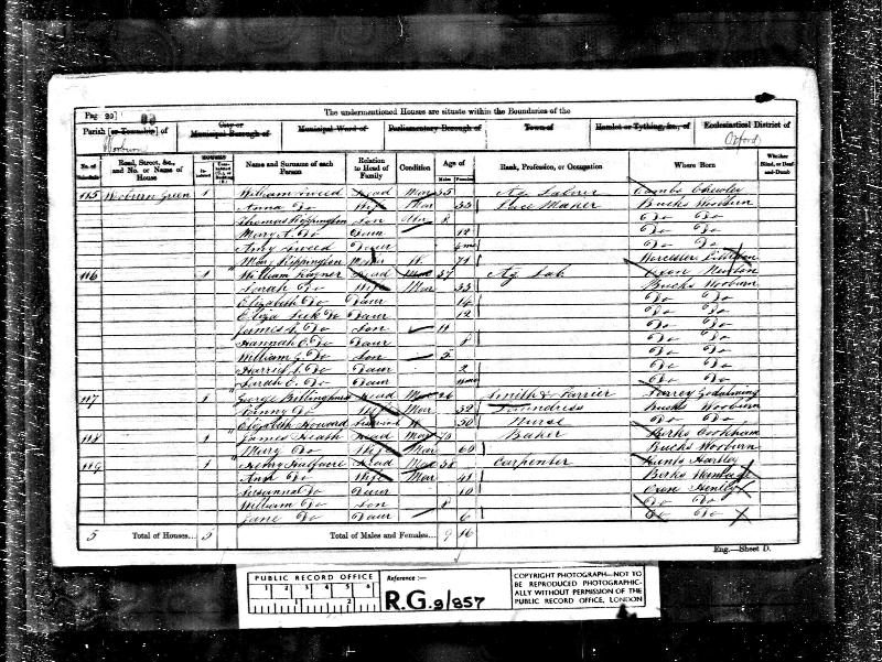 Rippington (Thomas 1853) 1861 Census